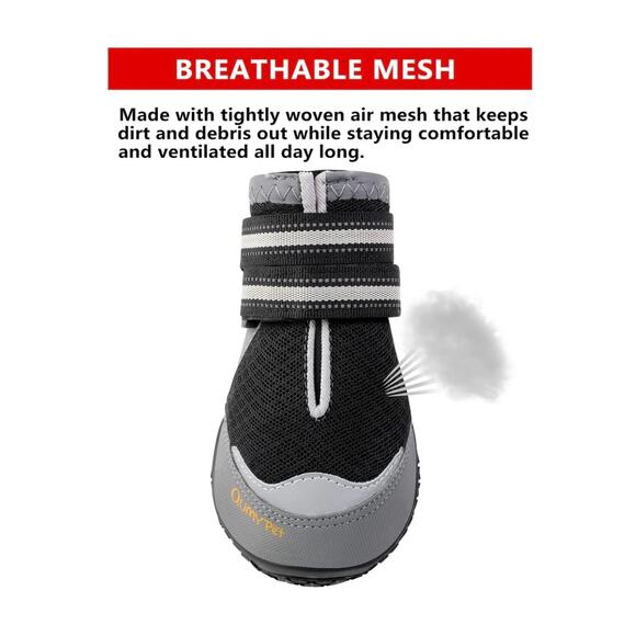 NEW QUMY PET Performance Dog Shoes Indoors / Outdoors Black Sz 6 Large 52-65lbs - Picture 5 of 12